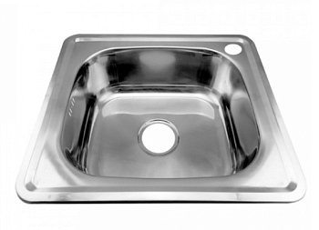 Мойка врезная 53*38 h 16 см + большой сифон с переливом FABIA